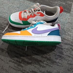 Nike Orange and Green Sneakers Low-Cut Design